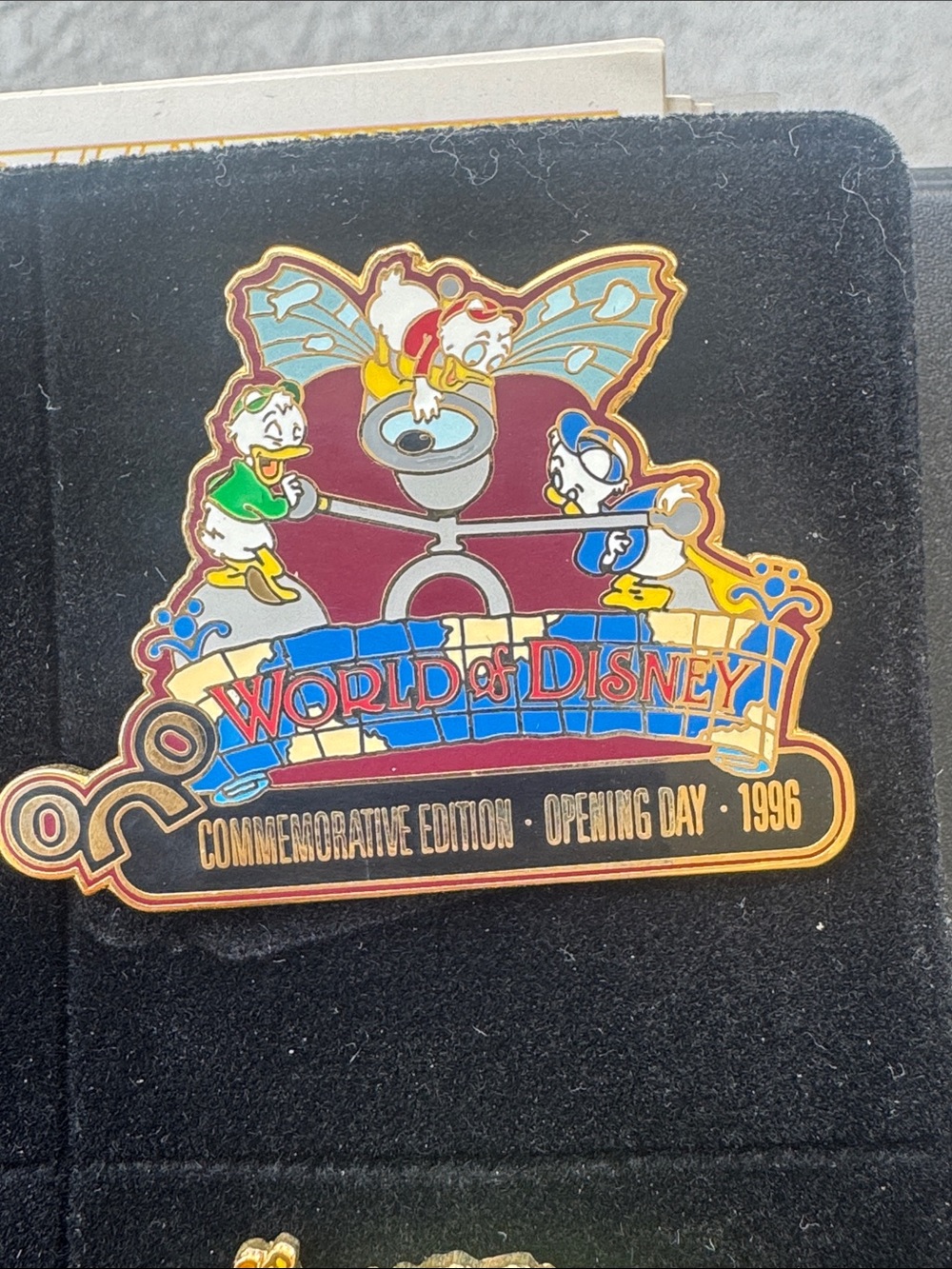 Disney World of Disney Commemorative Enamel Pin - Red, Blue, Gold, White